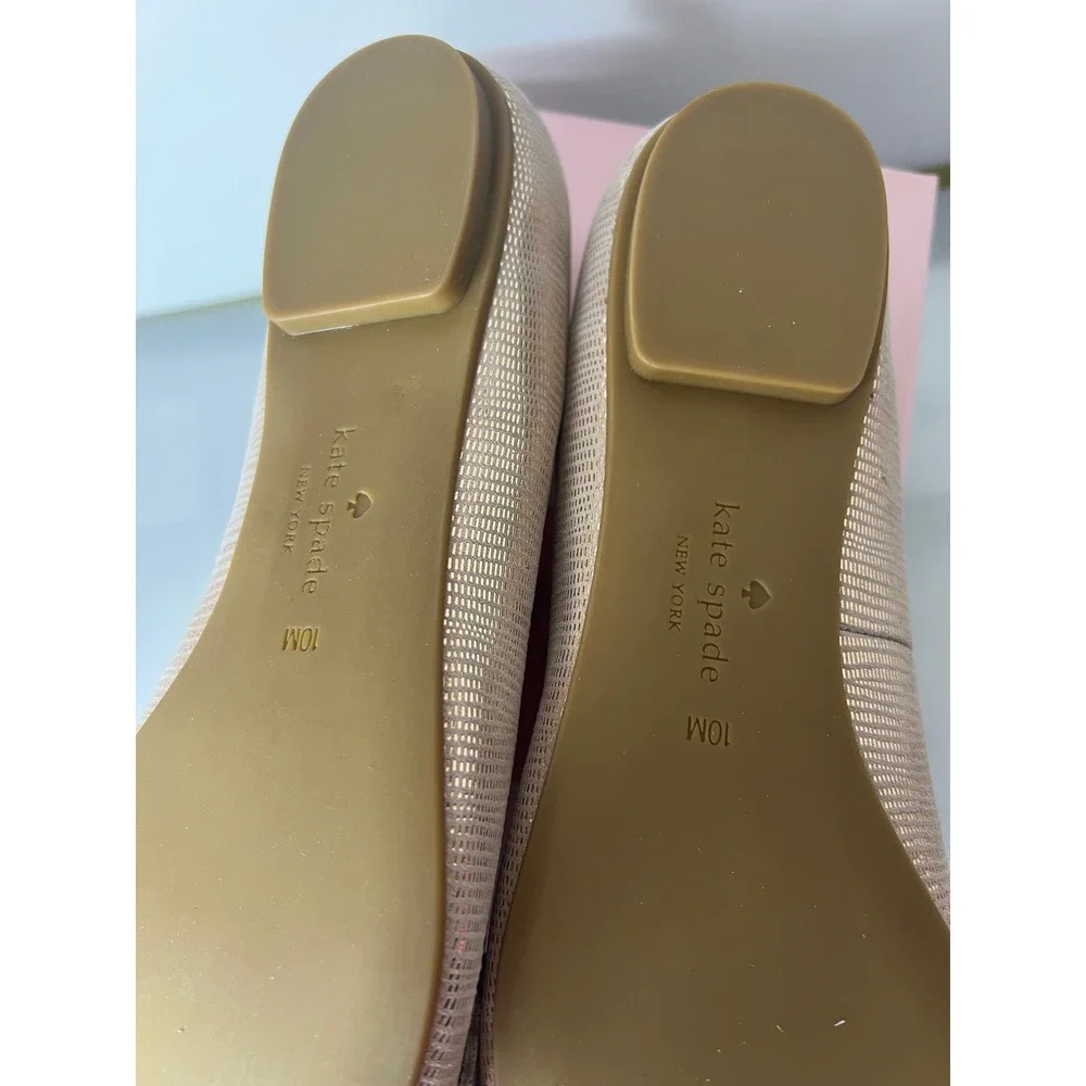 NIB- Kate Spade blush pink metallic tassel pointed-toe flats size 10
